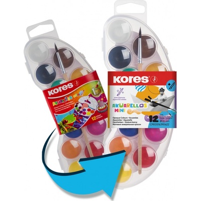 Kores vodové barvy 25mm/12bar + štětec
