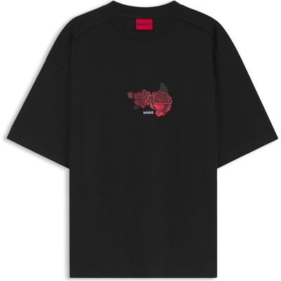 Hugo Тениска Hugo Mens HUGO Domans Short Sleeve T-Shirt with Artwork Detail - Black 001