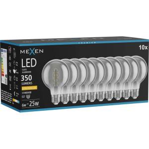 Mexen Vintis 10x LED спирална нишка крушка E27, G80, 6W, Топла - 2200K, 350 lm, димна (L165-E27-0622-70x10)
