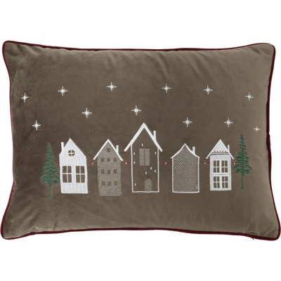Chic Antique Obal na vankúš s výšivkou Houses 35x50