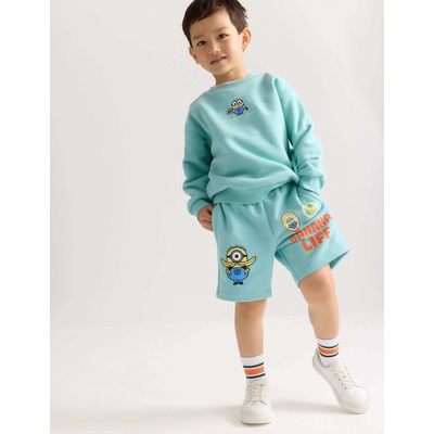 Marks & Spencer Суитшърт с графика Minions с висок процент памук (2-8 години) Marks & Spencer зелена Marks & Spencer | Zelen | Момчешки | 5-6 години