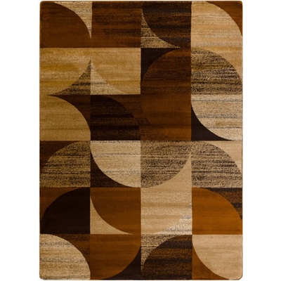 Nej-koberce Royal H387 geometrický hnědý / hořčicový