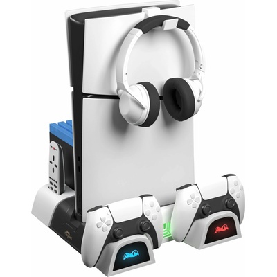 Froggiex FX-P5-C4-W PS5, PS5 Slim Multifunctional Cooling Stand + Headset holder