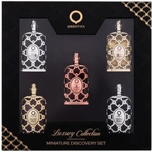 Orientica Luxury Collection dárková sada: EDP Royal Amber 7,5 ml + EDP Royal Bleu 7,5 ml + EDP Velvet Gold 7,5 ml + EDP Oud Saffron 7,5 ml + EDP Amber Rouge 7,5 ml