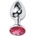 X Fun Метално дилдо Butt Plug "SILVER CRYSTAL PINK" 9 см. Размер-L