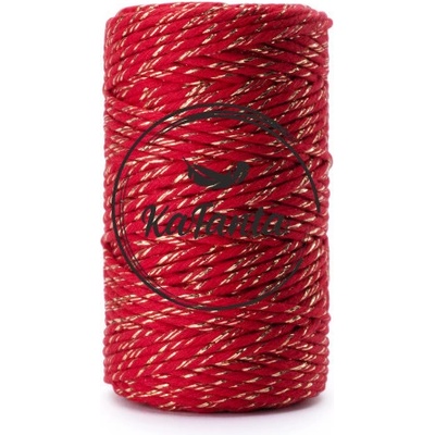 Macrame příze KaFanta PREMIUM 5mm/100m - red gold