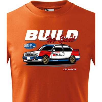 Dětské tričko Build for speed OranžováCanvas Dětské tričko Bezvatriko.cz 3130