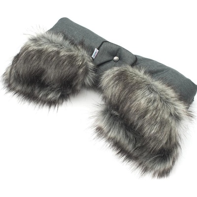 New Baby Rukávník 2v1 s kožušinkou graphite