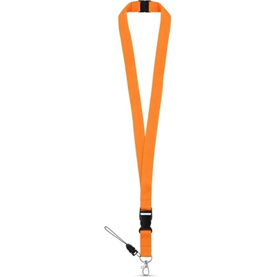 Šňůrka na krk MURRAY Polyesterová s kovovou karabinou Oranžová