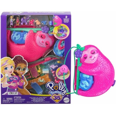 Mattel Polly Pocket: Kompaktná peňaženka 2 v 1 z rodiny leňochov