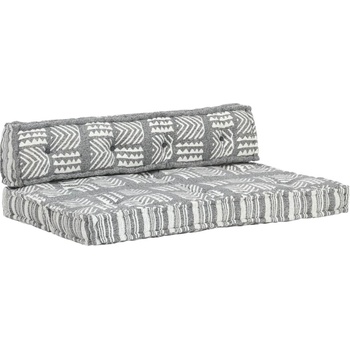 vidaXL Палетна възглавница за диван, сива, текстил, пачуърк (287718)