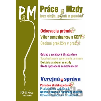Práce a Mzdy č. 10-11 / 2021 - Očkovacia prémia - Poradca s.r.o.