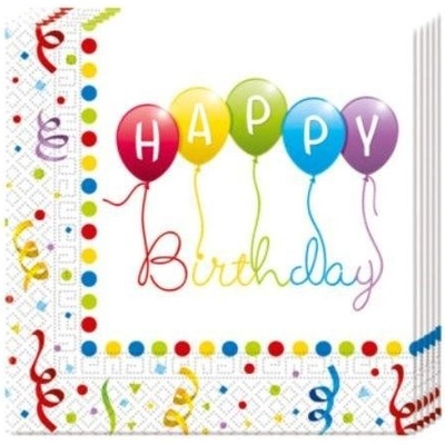 Procos servítky Happy Birthday 33x33cm 20ks