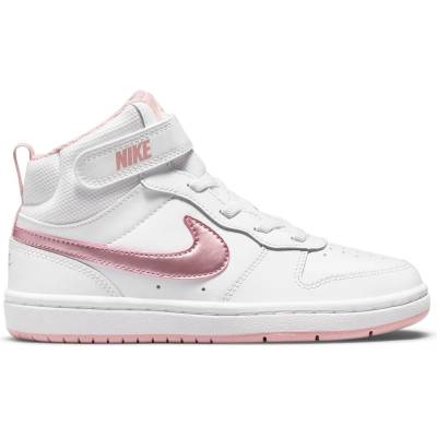 Nike Детски обувки Nike Court Borough Mid 2 Little Kids' Shoes - White/Pink