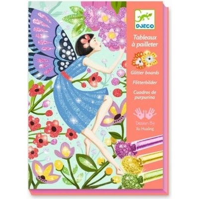 DJECO - Творчески комплект за рисуване с брокат - Нежният живот на феите (DJ09516)