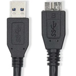 Nedis CCGL61500BK20 Кабел USB3.2 - micro-B (micro B), 5 Gbps, 2 m, (USB3.1, USB3.0, USB2.0) (CCGL61500BK20)