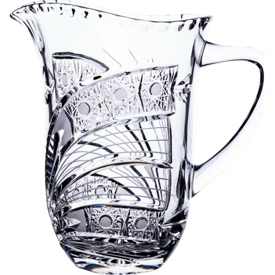 Bohemia Crystal Skleněný džbán s uchem na vodu či pivo brus Kometa 1300ml