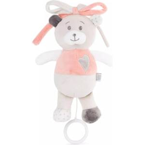 Amek Toys Плюшена бебешка латерна мече 21 см син/розов - igrachko