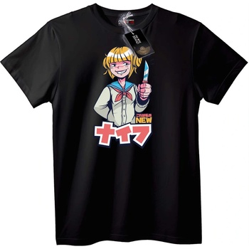 NOONEBRAND Тениска Anime Момиче с нож - L, Black