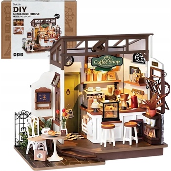 ROBOTIME Rolife DIY House: Kaviareň Slow Life s LED osvetlením