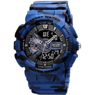 Skmei Спортен мъжки часовник SKMEI Shockproof, Син / Камуфлаж (SKMEI-1688-CAMO-BLUE)