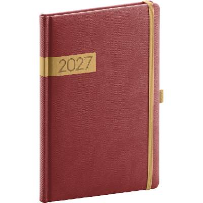 Notique Twill A5 týdenní 2027 bordó-zlatý