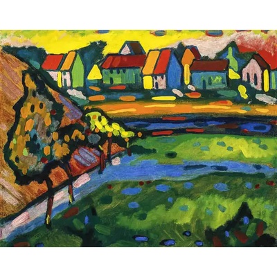 Obrazy - Kandinsky, Wassily: Bavorská vesnice - reprodukce obrazu