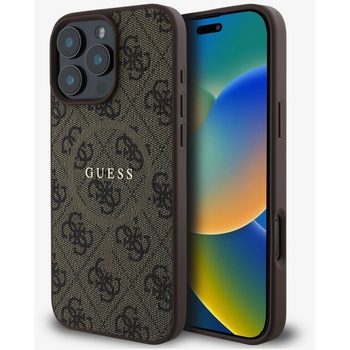 GUESS PU кожа 4G цветен пръстен MagSafe заден капак за iPhone 16 Pro Max кафяв Guess | Lilav | ЖЕНИ | UNI