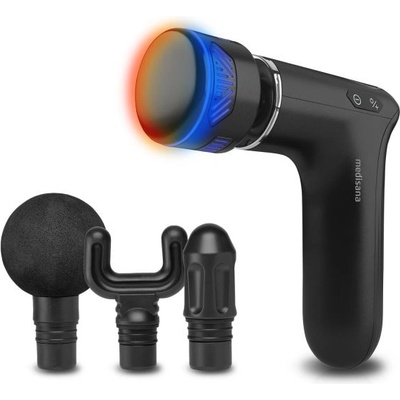 Medisana Мощен и тих вибрационен масажен пистолет Medisana MG 560, с 4 приставки за мускулно възстановяване и релаксация, Приставка за топъл и студен масаж (88999)