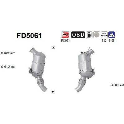 Filtr sazových částic, výfukový systém AS FD5061