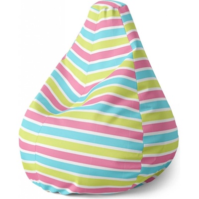 Sablio sedací vak Pear proužky 140 x 100 x 25 cm