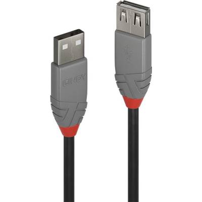 Lindy 36705 USB, USB 2.0 USB A, 5m, černý, šedý