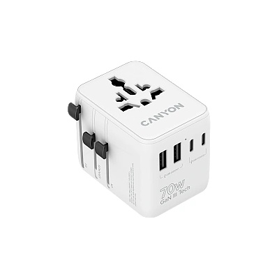 CANYON Travel Adapter OnTour 70 EU/UK/US/AUS 70W White (CNS-TA70W1006W)