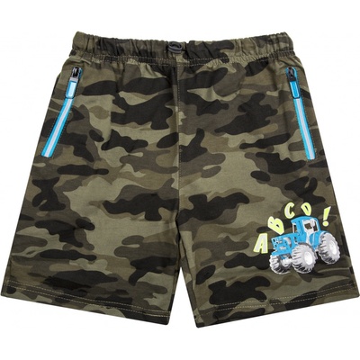 Kugo chlapecké kraťasy MT0527 khaki/ tyrkysový bagr Khaki