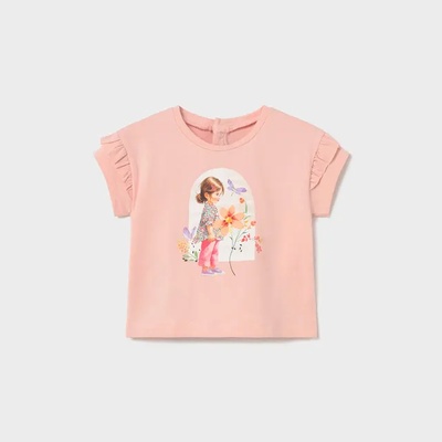 MAYORAL Тениска къс ръкав графика в Розов цвят за бебе момиче Mayoral