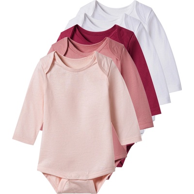 Lupilu Dětské body s BIO bavlnou 5kusů červená růžová bílá – Zboží Mobilmania