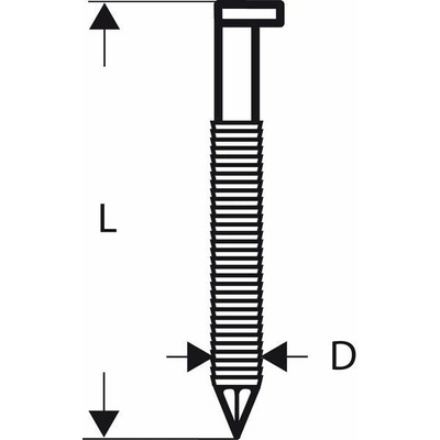 BOSCH Hrebík - páskovaný, s hlavickou ve tvaru písmene D SN34DK 100R 3,1 mm, 100 mm, lesklé