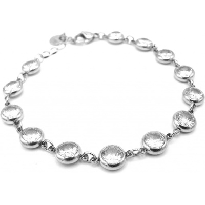 Steel Jewelry náramek s čirými kamínky z chirurgické oceli NR220201