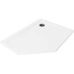 Mexen Flat петстенно тънък десен душ корито 100 x 90 см, бяло, черен сифон (41P109010R-B)