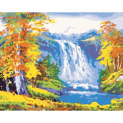 zuty Malování Podle Čísel Vodopád V Podzimním Lese 80 x 100 Cm Plátno