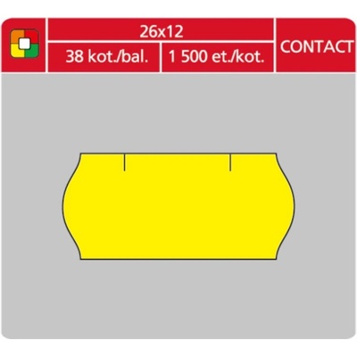S&K LABEL Etikety cenové S&K 26 x 12 Contact žluté oblé 1500 ks