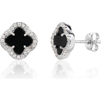 Bealio 14721 stříbrné náušnice ČTYŘLÍSTEK onyx 03-14721-5397 – Hledejceny.cz