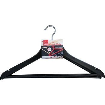 Image 1 of Horecano Закачалки за дрехи дървени - 3бр. ЧЕРНИ 44x1.2xh23cm (P66-Black) (011611)