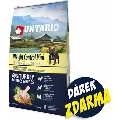 Ontario Mini Weight Control Turkey & Potatoes 6,5 kg