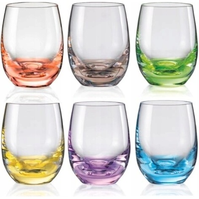 Crystalex Barevné sklenice Rainbow panákovky 6 x 60ml
