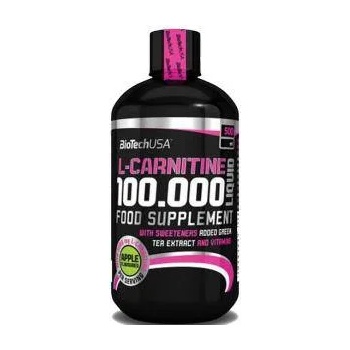 BioTechUSA Течен L-карнитин BioTech USA, L-Carnitine 100.000, 500 мл. , Ябълка, 752