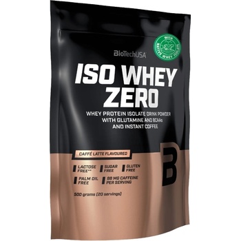 BioTechUSA Iso Whey Zero [454 грама] Кафе - лате /80мг кофеин в доза/