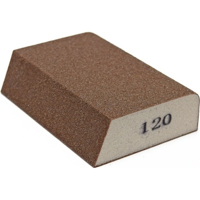 Brusná houbička 100x70x25mm P120 zkosená, s rohovým rádiusem KN-BNK120