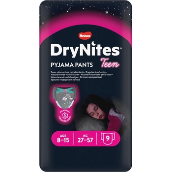 Huggies Dry nites absorpční kalhotky 8-15 let/girls/27-57 kg 9 ks