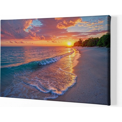 Obraz na plátně - Západ slunce nad čistým mořem FeelHappy.cz Velikost obrazu (šířka x výška): 40 x 30 cm